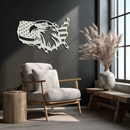 American Flag Eagle Silhouette Metal Wall Art – Patriotic USA Decor for Home & Office- KAF497