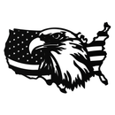 American Flag Eagle Silhouette Metal Wall Art – Patriotic USA Decor for Home & Office- KAF497