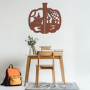 Halloween Pumpkin Metal Wall Art – Spooky Black Steel Halloween Decor- KAF498