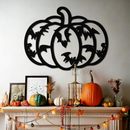 Halloween Pumpkin Faces Metal Wall Art – Spooky Black Steel Decoration- KAF502