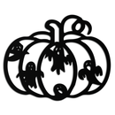 Halloween Pumpkin and Ghosts Metal Wall Art – Spooky Black Steel Decoration- KAF505