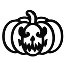 Scary Pumpkin Face Metal Wall Art – Black Steel Halloween Decor- KAF507