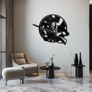 Patriotic Soldier Silhouette Metal Wall Art – Black Steel Military Home Decor- KAF508