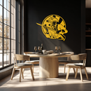 Patriotic Soldier Silhouette Metal Wall Art – Black Steel Military Home Decor- KAF508
