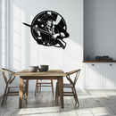 Patriotic Soldier Silhouette Metal Wall Art – Black Steel Military Home Decor- KAF508
