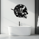 Patriotic Soldier Silhouette Metal Wall Art – Black Steel Military Home Decor- KAF508