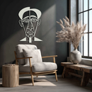 Abstract Face Line Art Metal Wall Decor – Modern Black Minimalist Sculpture- KAF509