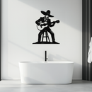 Mexican Musician Metal Wall Art – Black Steel Guitarist Day of the Dead Decor- KAF510