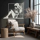 Elegant Woman Silhouette Metal Wall Art – Modern Black Feminine Home Decor- KAF511