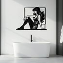 Elegant Woman Silhouette Metal Wall Art – Modern Black Feminine Home Decor- KAF511