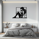 Elegant Woman Silhouette Metal Wall Art – Modern Black Feminine Home Decor- KAF511
