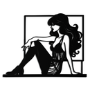 Elegant Woman Silhouette Metal Wall Art – Modern Black Feminine Home Decor- KAF511
