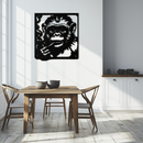 Smoking Chimpanzee Metal Wall Art – Cool Monkey Black Metal Wall Decor for Home- KAF513
