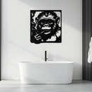 Smoking Chimpanzee Metal Wall Art – Cool Monkey Black Metal Wall Decor for Home- KAF513