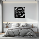 Smoking Chimpanzee Metal Wall Art – Cool Monkey Black Metal Wall Decor for Home- KAF513