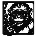 Smoking Chimpanzee Metal Wall Art – Cool Monkey Black Metal Wall Decor for Home- KAF513