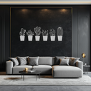Cactus Succulent Plant Metal Wall Art – Modern Black Botanical Home Decor- KAF521