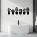 Cactus Succulent Plant Metal Wall Art – Modern Black Botanical Home Decor- KAF521