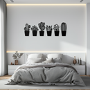 Cactus Succulent Plant Metal Wall Art – Modern Black Botanical Home Decor- KAF521