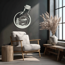 Ocean Waves and Buddha Silhouette Metal Wall Art – Zen Coastal Home Decor- KAF522