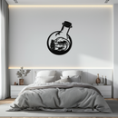Ocean Waves and Buddha Silhouette Metal Wall Art – Zen Coastal Home Decor- KAF522