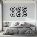 Cartoon Family Silhouette Metal Wall Art – Fun Black Modern Home Decor- KAF528