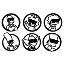 Cartoon Family Silhouette Metal Wall Art – Fun Black Modern Home Decor- KAF528