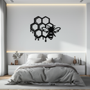 Honeybee and Honeycomb Silhouette Metal Wall Art – Modern Bee Home Decor- KAF543
