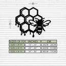 Honeybee and Honeycomb Silhouette Metal Wall Art – Modern Bee Home Decor- KAF543