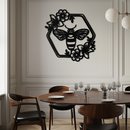 Floral Bee Silhouette Metal Wall Art – Nature Inspired Home Decoration- KAF544