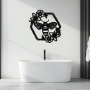 Floral Bee Silhouette Metal Wall Art – Nature Inspired Home Decoration- KAF544
