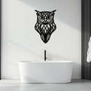 Artistic Owl Silhouette Metal Wall Art – Intricate Black Animal Decor- KAF546