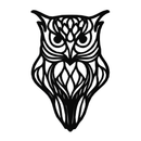 Artistic Owl Silhouette Metal Wall Art – Intricate Black Animal Decor- KAF546