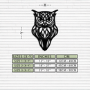 Artistic Owl Silhouette Metal Wall Art – Intricate Black Animal Decor- KAF546