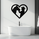 Girl and Horse Silhouette Heart Metal Wall Art – Farmhouse Horse Lover Gift- KAF548