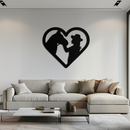 Girl and Horse Silhouette Heart Metal Wall Art – Farmhouse Horse Lover Gift- KAF548