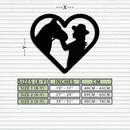Girl and Horse Silhouette Heart Metal Wall Art – Farmhouse Horse Lover Gift- KAF548