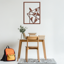 Geometric Birds Gathering Metal Wall Art – Modern Minimalist Black Wall Decor- KAF549