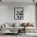 Geometric Birds Gathering Metal Wall Art – Modern Minimalist Black Wall Decor- KAF549