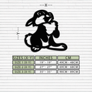 Cute Cartoon Bunny Metal Wall Art – Adorable Black Nursery Decor for Kids Room- KAF550