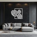 Monstera Leaf Metal Wall Art – Modern Tropical Black Wall Decor for Living Room- KAF552