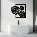 Monstera Leaf Metal Wall Art – Modern Tropical Black Wall Decor for Living Room- KAF552