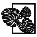 Monstera Leaf Metal Wall Art – Modern Tropical Black Wall Decor for Living Room- KAF552