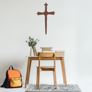 Christian Barbed Wire Cross Metal Wall Art – Religious Rustic Home Decor- KAF553