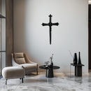Christian Barbed Wire Cross Metal Wall Art – Religious Rustic Home Decor- KAF553