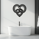 Snake Heart Metal Wall Art – Modern Black Snake Wall Decor for Home and Office- KAF555