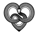 Snake Heart Metal Wall Art – Modern Black Snake Wall Decor for Home and Office- KAF555