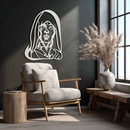 Abstract Tribal Woman Metal Wall Art – Modern Black Silhouette Home Decor- KAF559