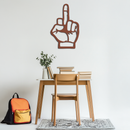 Funny Middle Finger Metal Wall Art – Bold and Playful Black Home Decor- KAF562