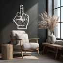 Funny Middle Finger Metal Wall Art – Bold and Playful Black Home Decor- KAF562